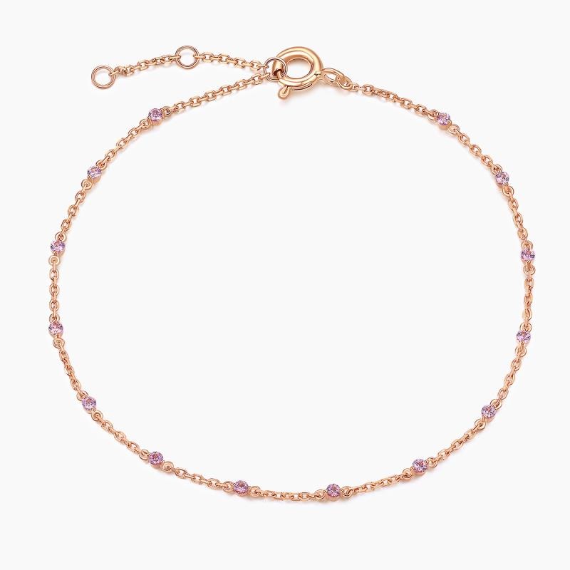 Bracelet chaine Constellation Or Rose saphir rose | Djoline