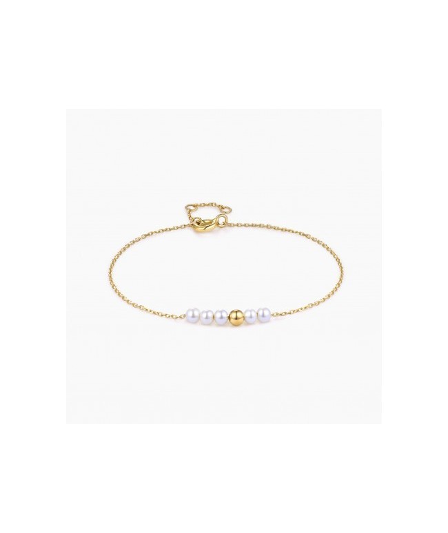 Bracelet chaine Athénée Or Jaune 18K Perles | Djoline