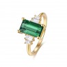 NEW Bague NELY Or jaune 18 carats Tourmaline Diamants Taille 53 Or 18K Or Jaune 18K