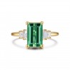 NEW Bague NELY Or jaune 18 carats Tourmaline Diamants Taille 53 Or 18K Or Jaune 18K