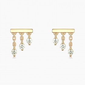 Boucles d'oreilles plaqué or 18k avec diamant • Ovation Bijoux