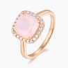 Bague Sweet Pink Or Quartz Rose Diamants | Djoline