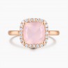 Bague Sweet Pink Or Quartz Rose Diamants | Djoline