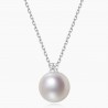 Collier Dolce Or Blanc 18K Diamants Perle akoya | Djoline