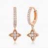 Mini créoles Jodie Or  Rose 18K diamants | Djoline Joailliers